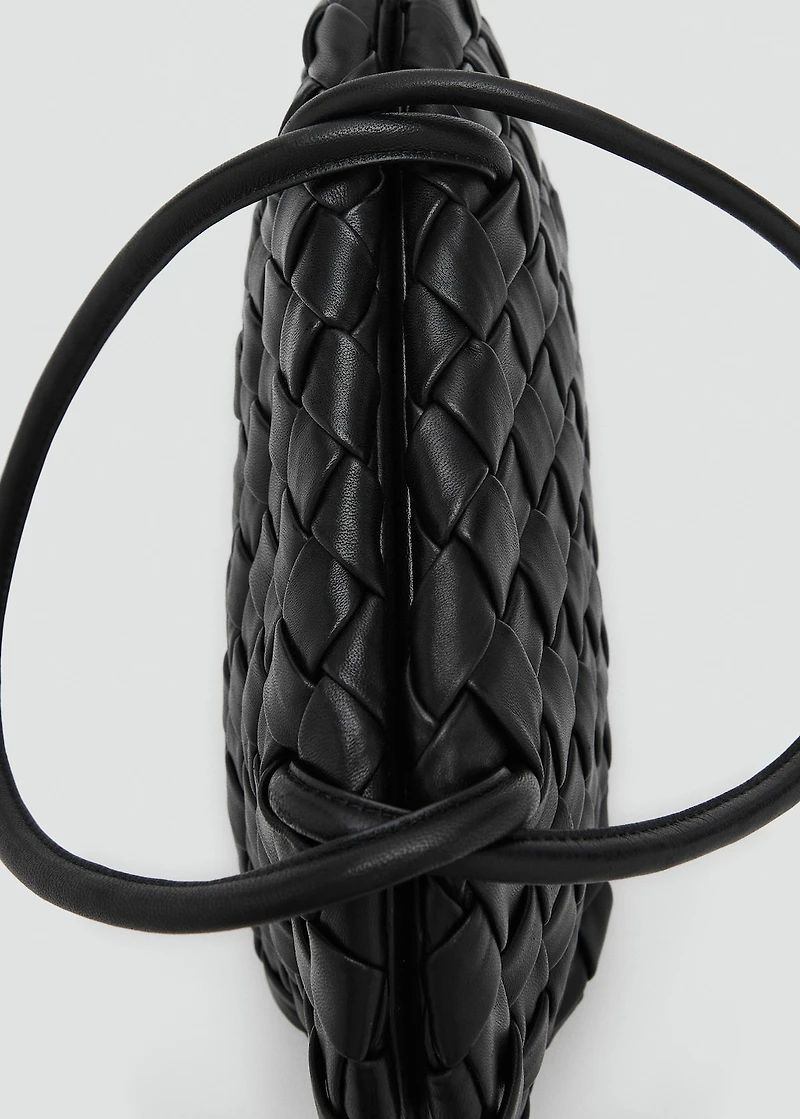 Braided leather shoulder bag