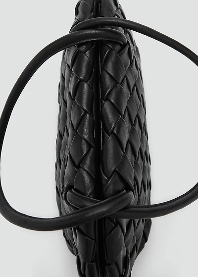 Braided leather shoulder bag