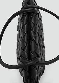 Braided leather shoulder bag