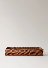 Rattan decorative tray with handles