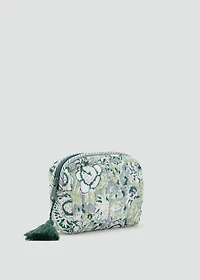 Floral-print cosmetic bag