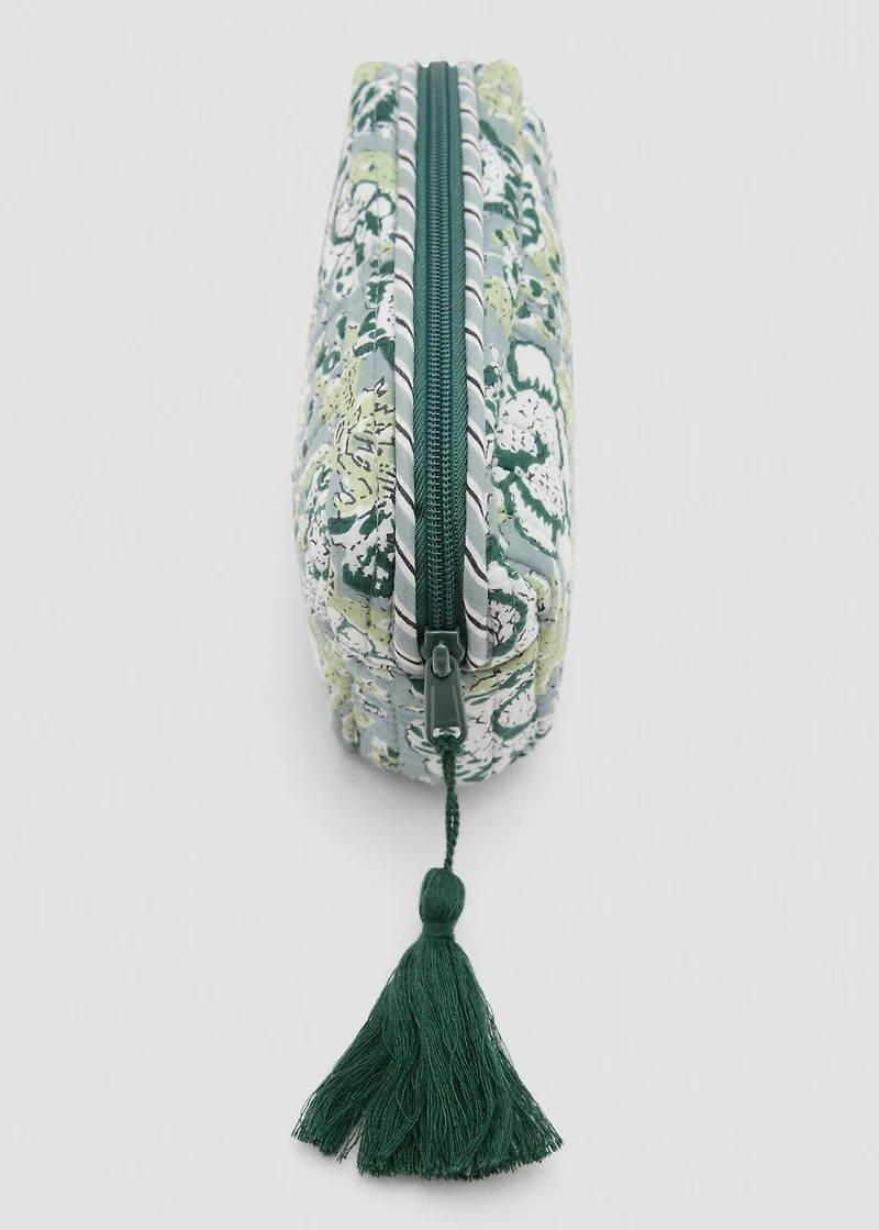 Floral-print cosmetic bag