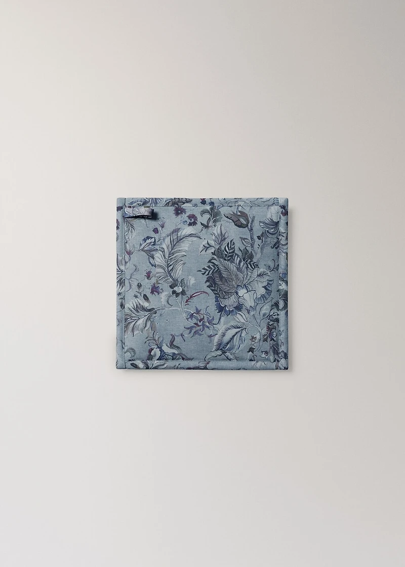 Cotton-linen printed oven mitt