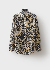 Leopard-print shirt with pocket