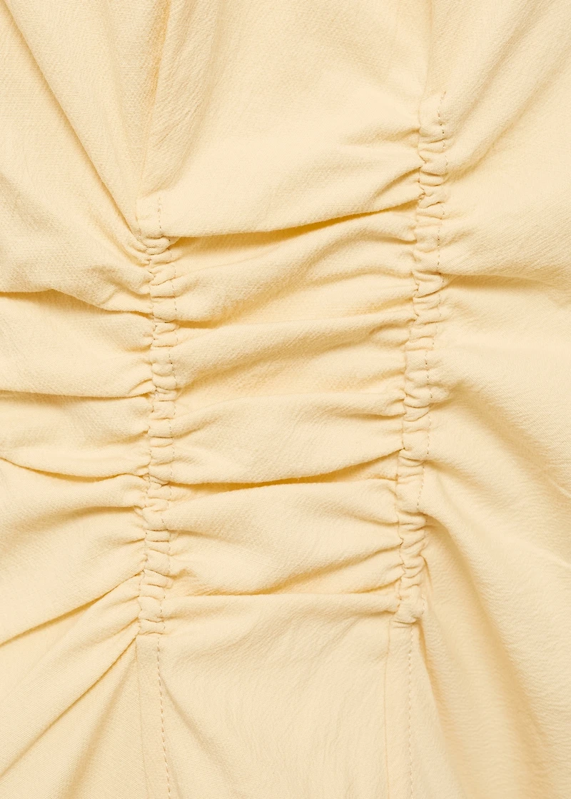 Gathered cotton blouse