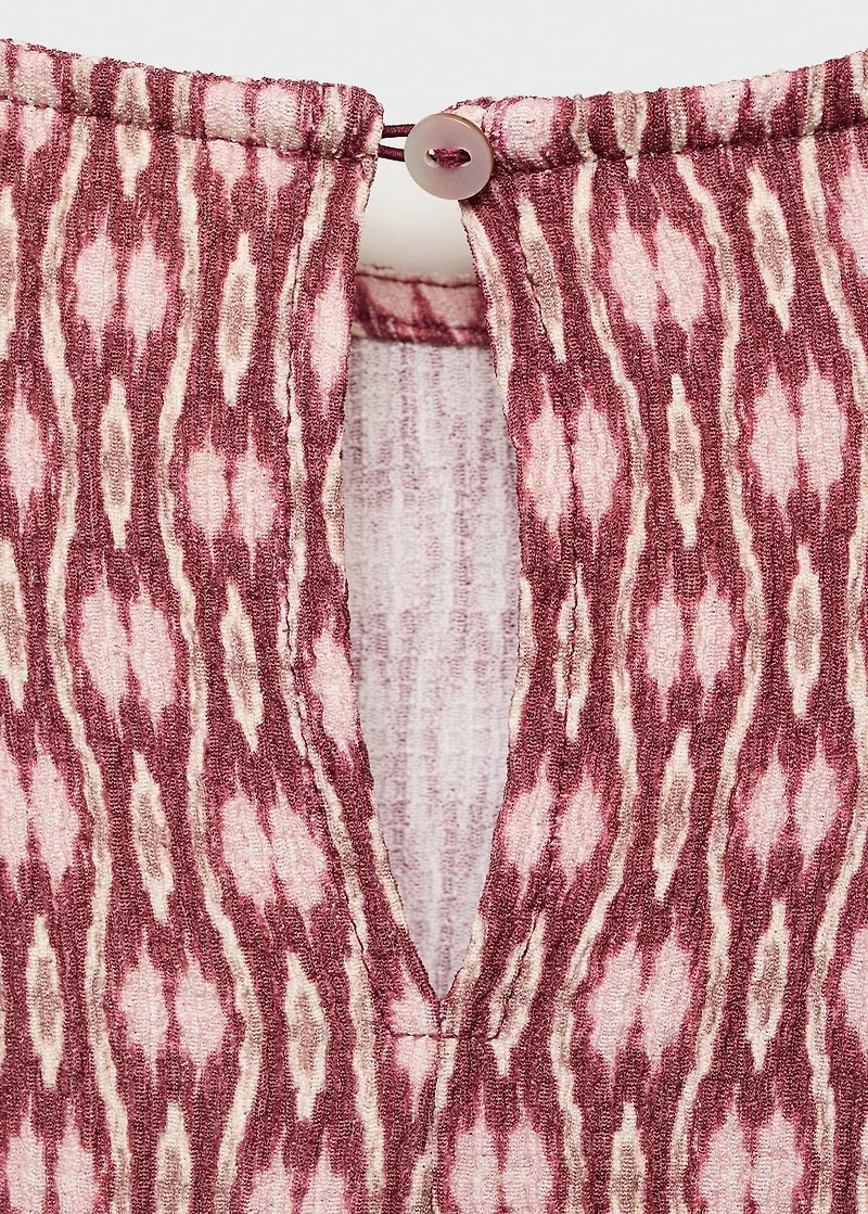 Printed ruched dress