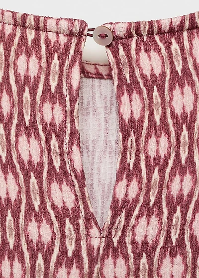 Printed ruched dress