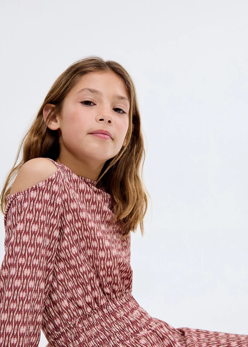 Printed ruched dress