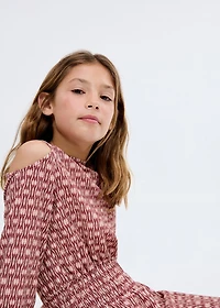 Printed ruched dress