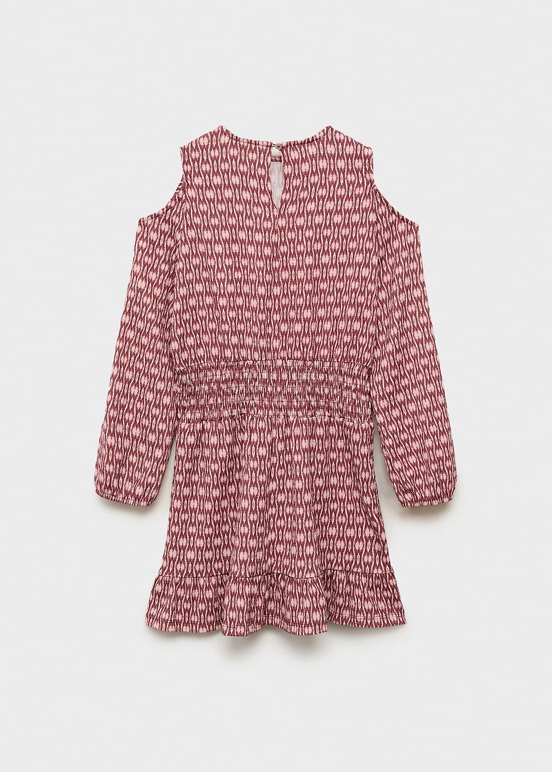 Printed ruched dress