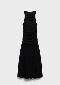 Gathered midi-dress