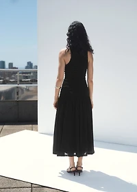 Gathered midi-dress