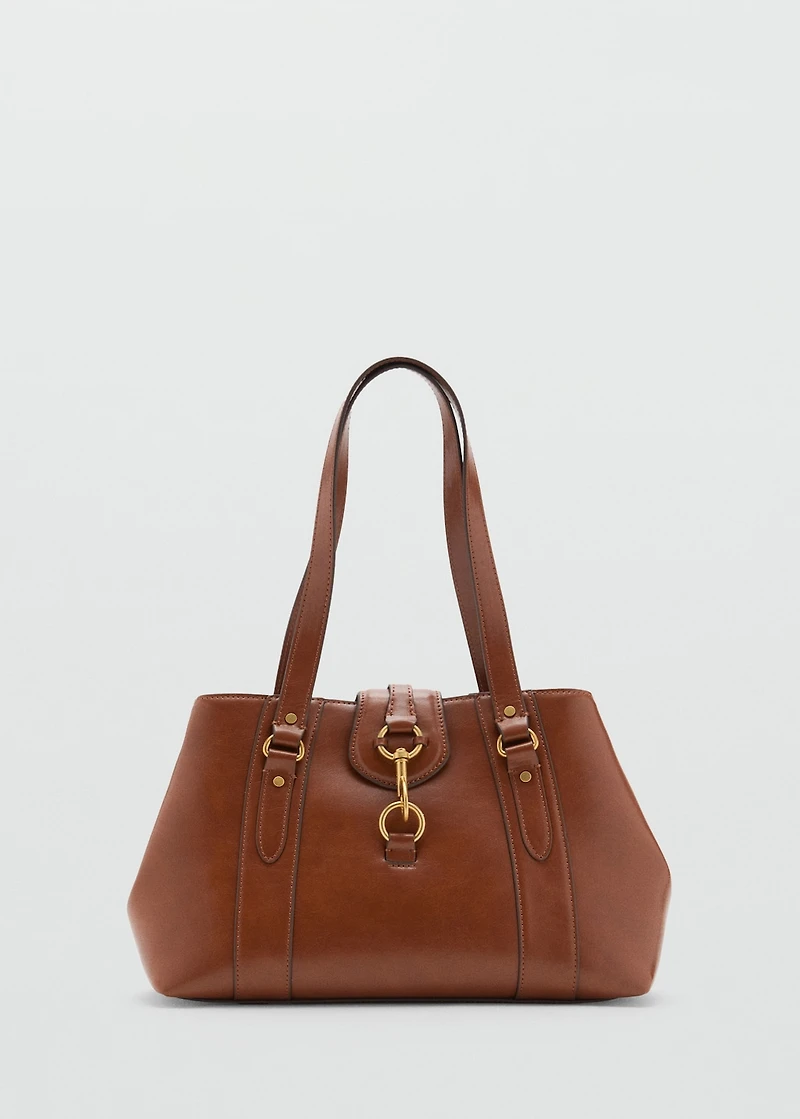 Large shoulder bag with hook fastener