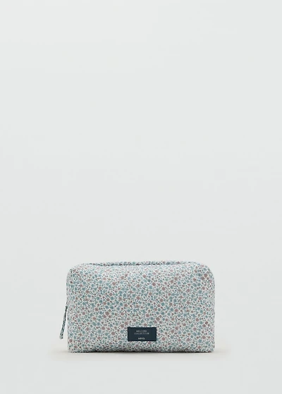 Floral-print cosmetic bag