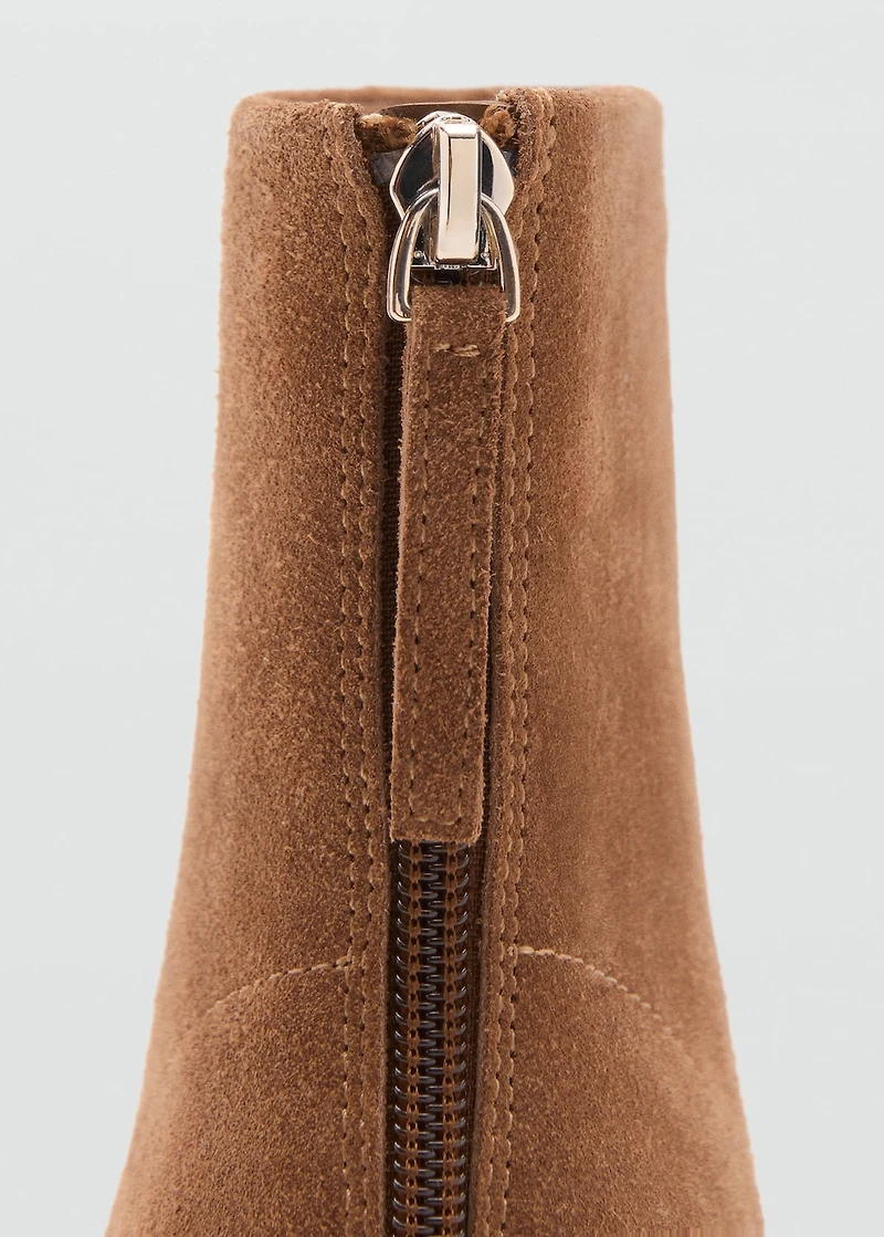 Suede block-heel boots