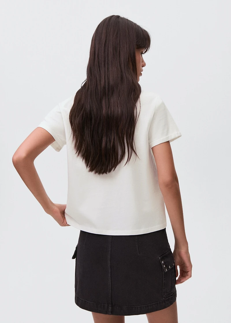 Cotton t-shirt with swan pattern