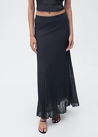 Lurex knitted pleated skirt