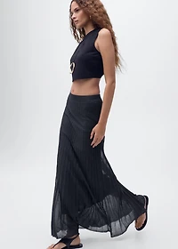 Lurex knitted pleated skirt