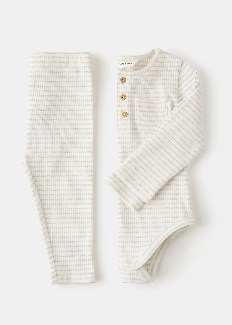 Stripped cotton leggings