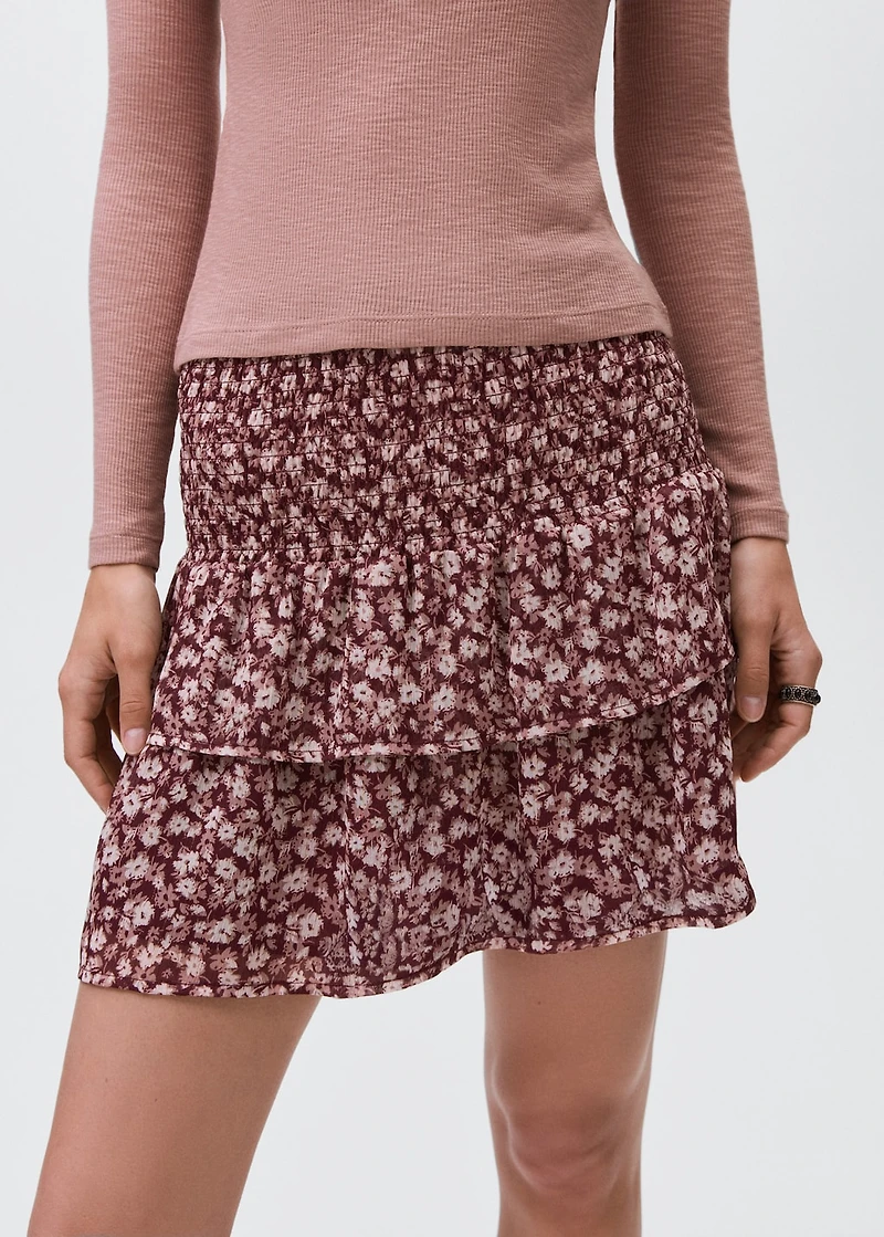 Printed ruffle skirt