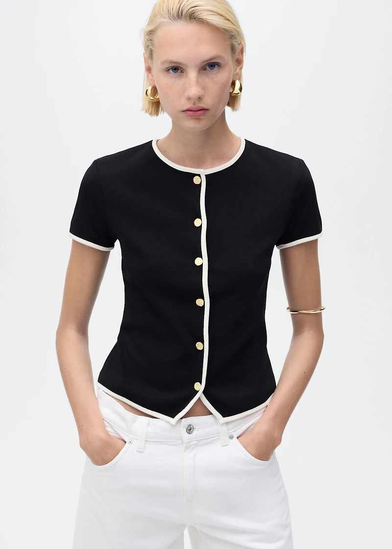 Cotton t-shirt with contrasting trim