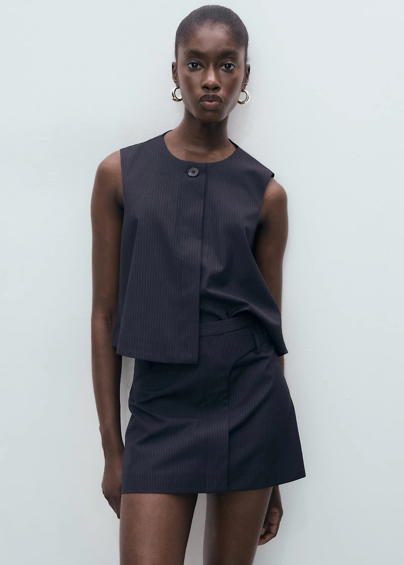 Pinstriped short skirt