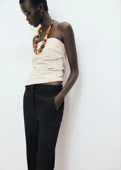 Straight-cut crop pants