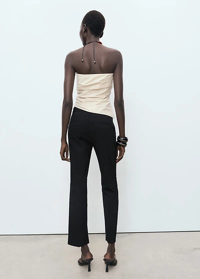 Straight-cut crop pants