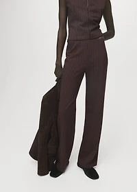Straight-fit pants with elastic waist