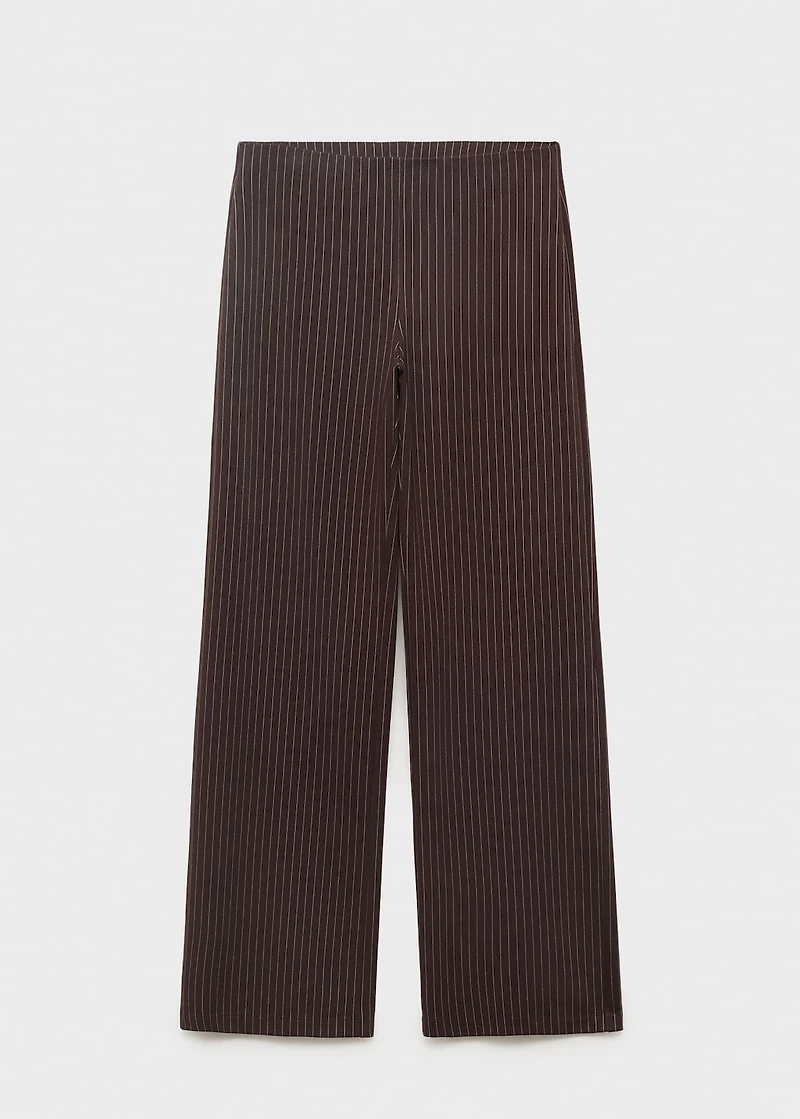 Straight-fit pants with elastic waist