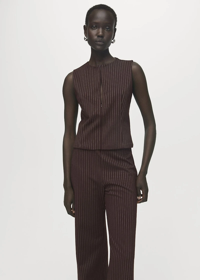 Straight-fit pants with elastic waist