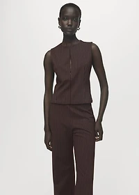 Straight-fit pants with elastic waist