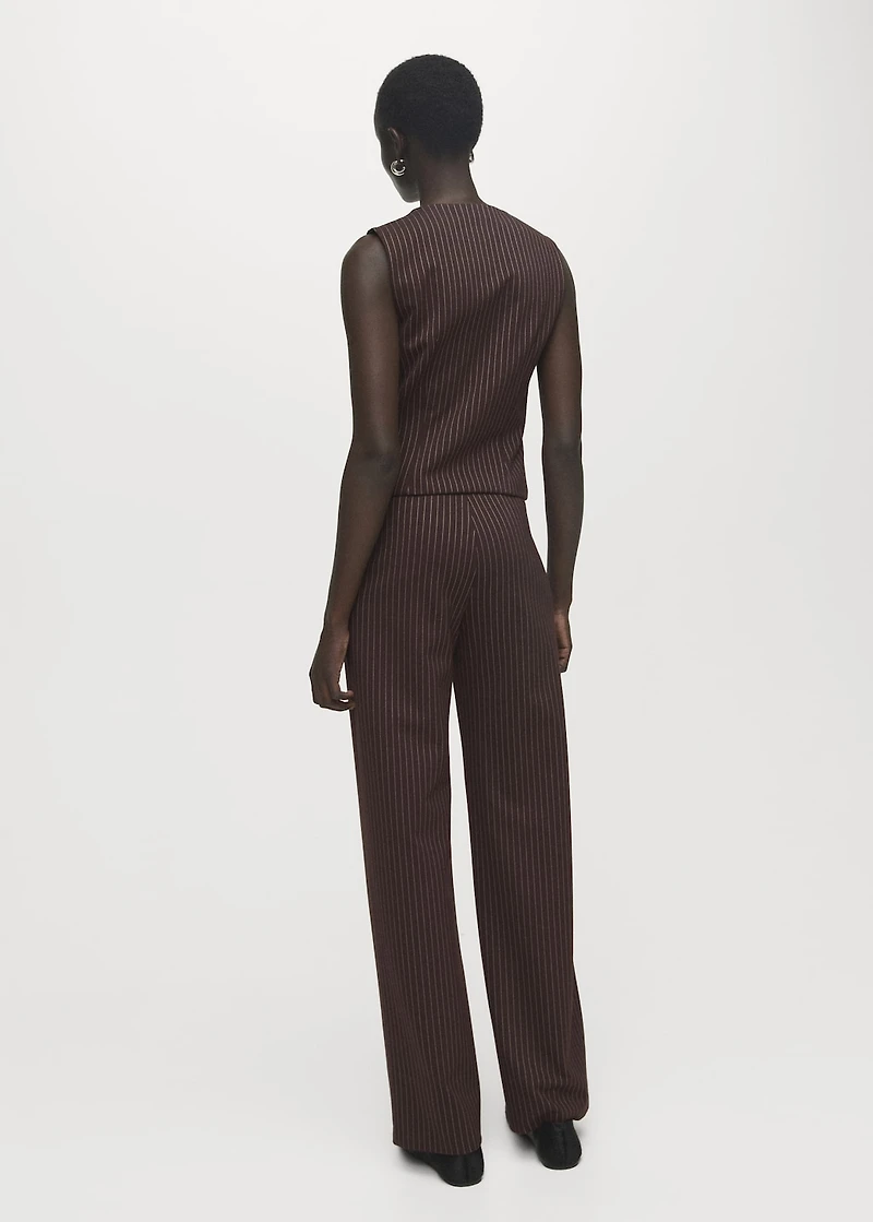 Straight-fit pants with elastic waist