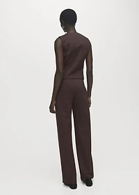 Straight-fit pants with elastic waist