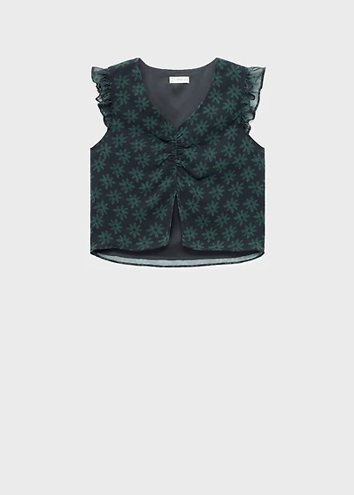 Floral blouse with ruffles