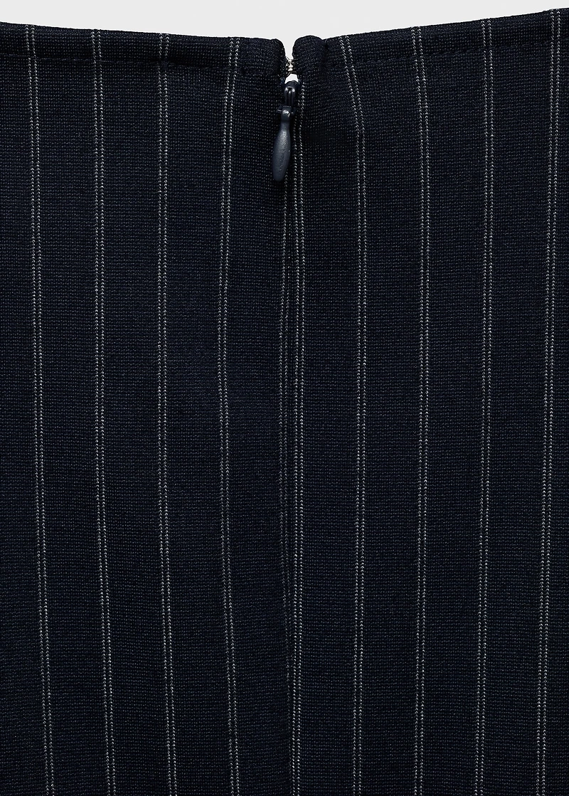 Boat-neck pinstripe dress