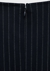 Boat-neck pinstripe dress