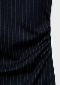 Boat-neck pinstripe dress