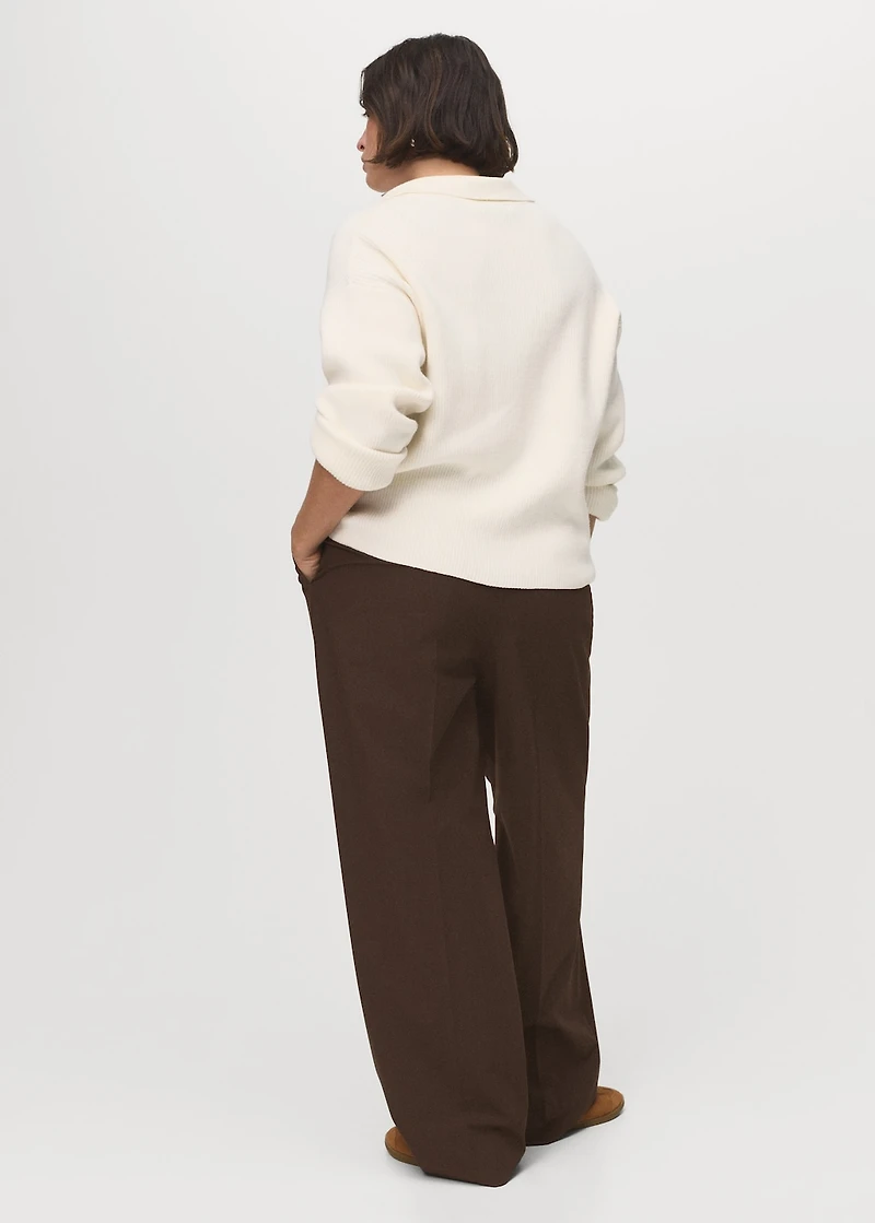 Low-rise wide-leg pants
