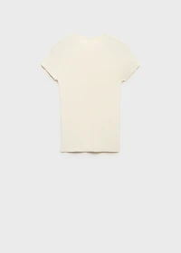 Ribbed-knit short-sleeved sweater