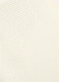 Ribbed-knit short-sleeved sweater