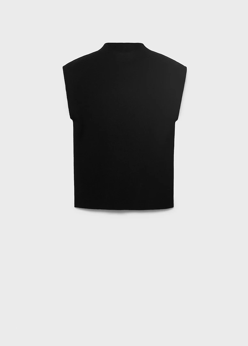 Perkins-neck knitted top