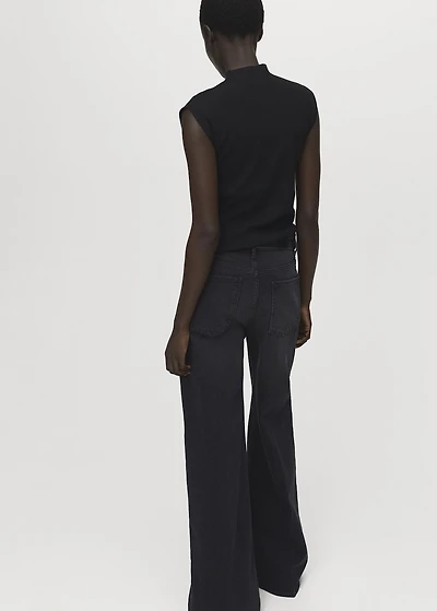 Perkins-neck knitted top