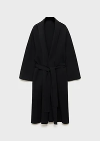 Long milano cardigan with stitching detail