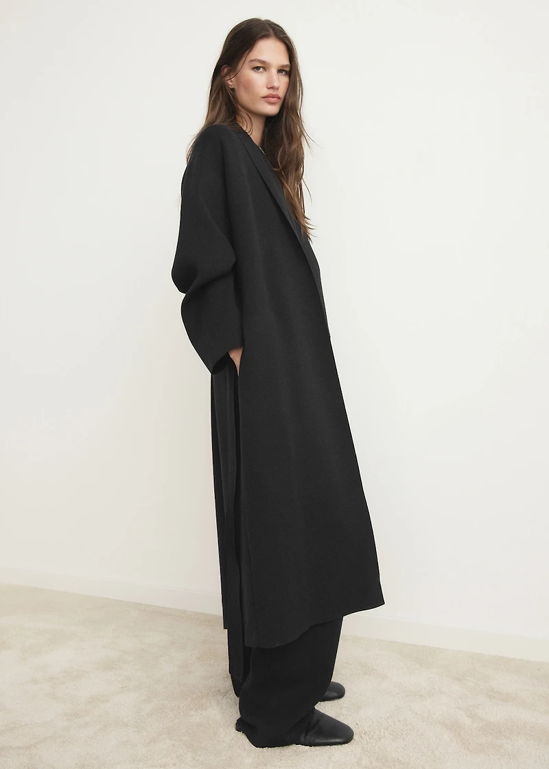 Long milano cardigan with stitching detail