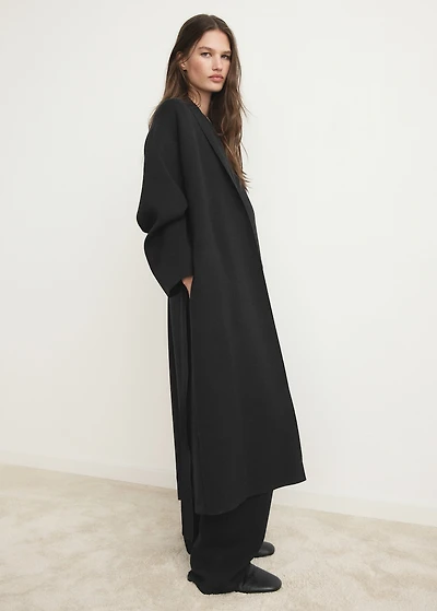 Long milano cardigan with stitching detail