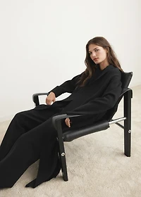 Long milano cardigan with stitching detail