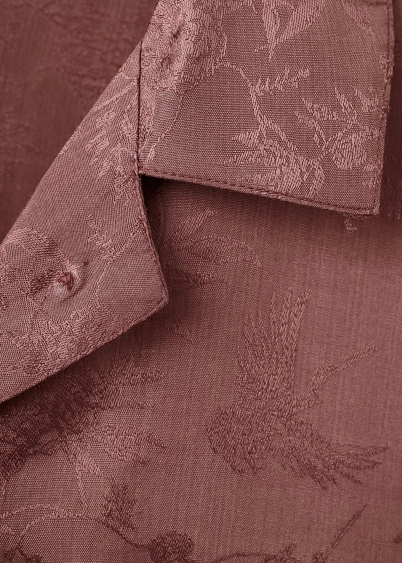 Jacquard satin pajama shirt