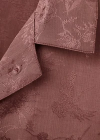 Jacquard satin pajama shirt