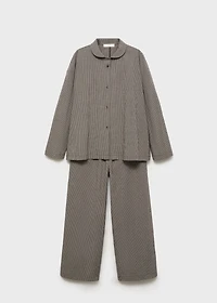 Two-piece cotton pajamas gingham check